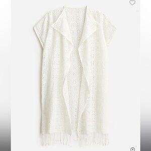 J.Crew White Eyelet Beach Poncho XS/S